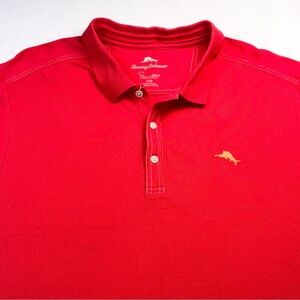 Tommy Bahama Polo Shirt 2XB Supima Cotton Red Short Sleeve Golf Preppy Vacation
